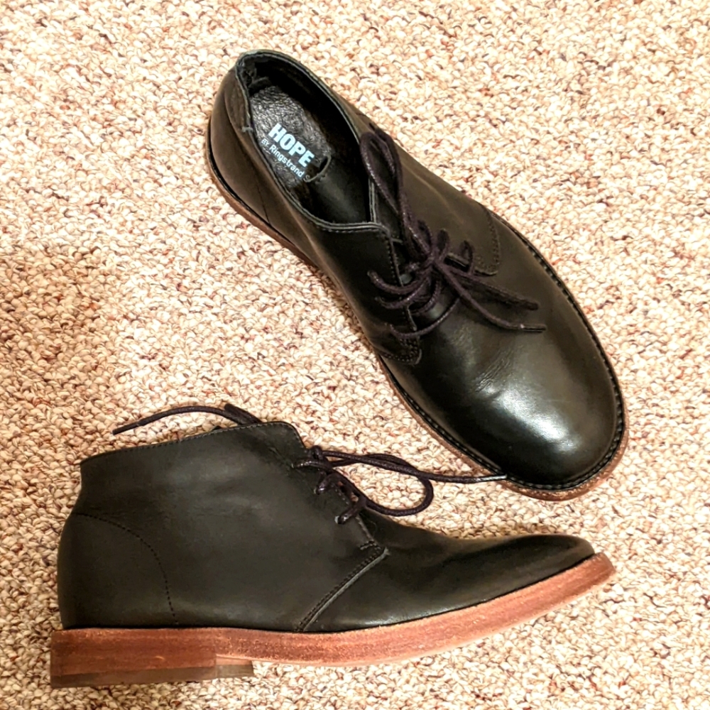 Hope Ringstrand Soderberg Women's Black Leather Ankle Boots Size 36